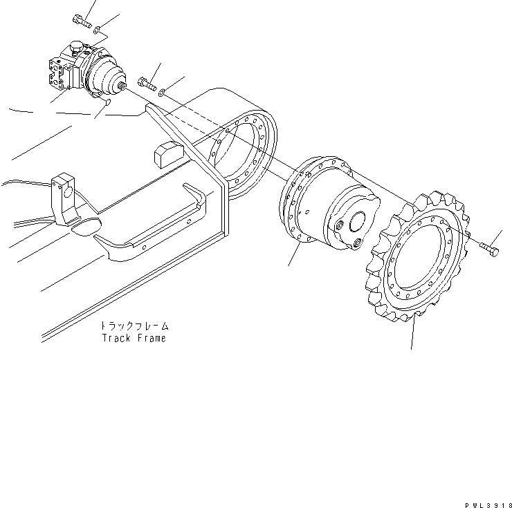 Komatsu parts book diagram for PC150LGP-6K S/N K35001-UP: FINAL DRIVE AND TRAVEL MOTOR