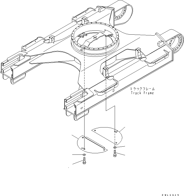 Komatsu parts book diagram for PC150LGP-6K S/N K35001-UP: TRACK FRAME UNDER COVER