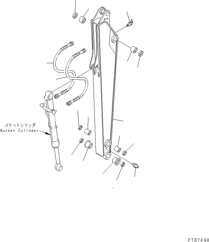 Komatsu parts book diagram for PC150LGP-6K S/N K35001-UP: ARM ASS'Y