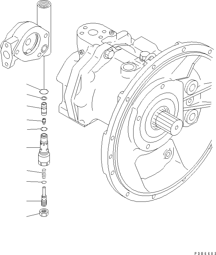 Komatsu parts book diagram for PC150LGP-6K S/N K35001-UP: MAIN PUMP (8/9)