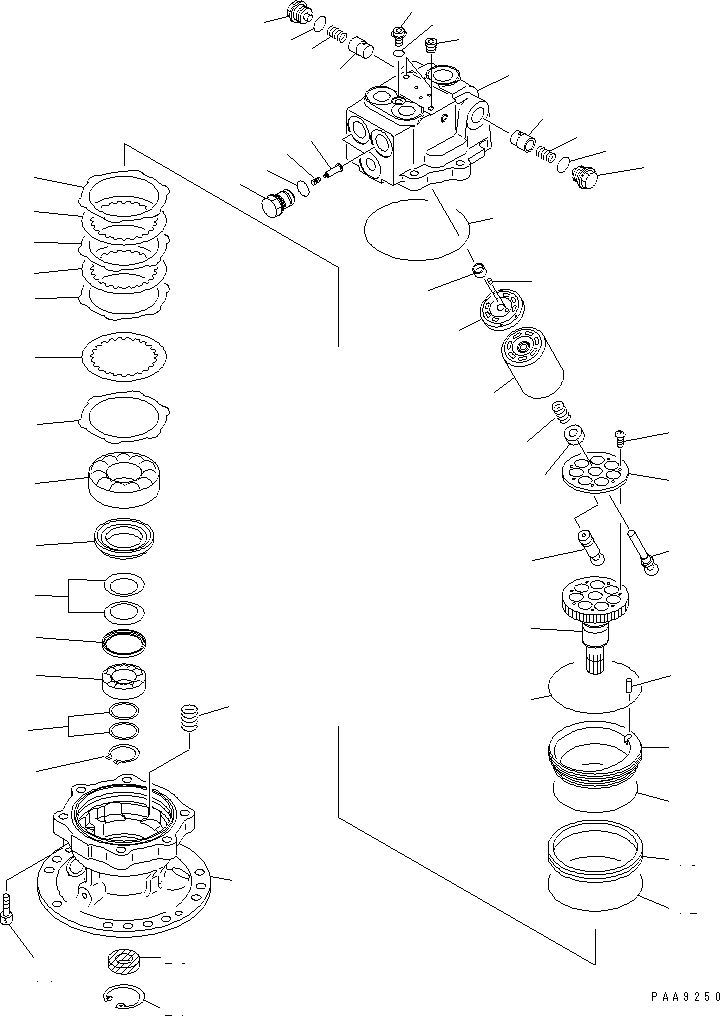 Komatsu parts book diagram for PC150LGP-6K S/N K35001-UP: SWING MOTOR (1/2)