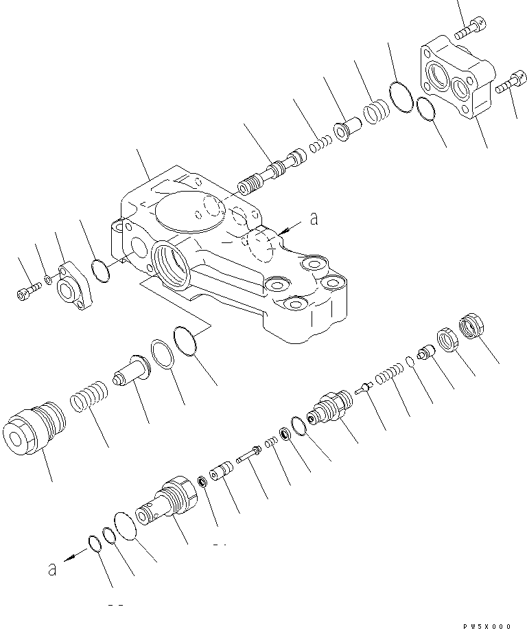 Komatsu parts book diagram for PC150LGP-6K S/N K35001-UP: BURST VALVE (FOR BOOM CYLINDER)