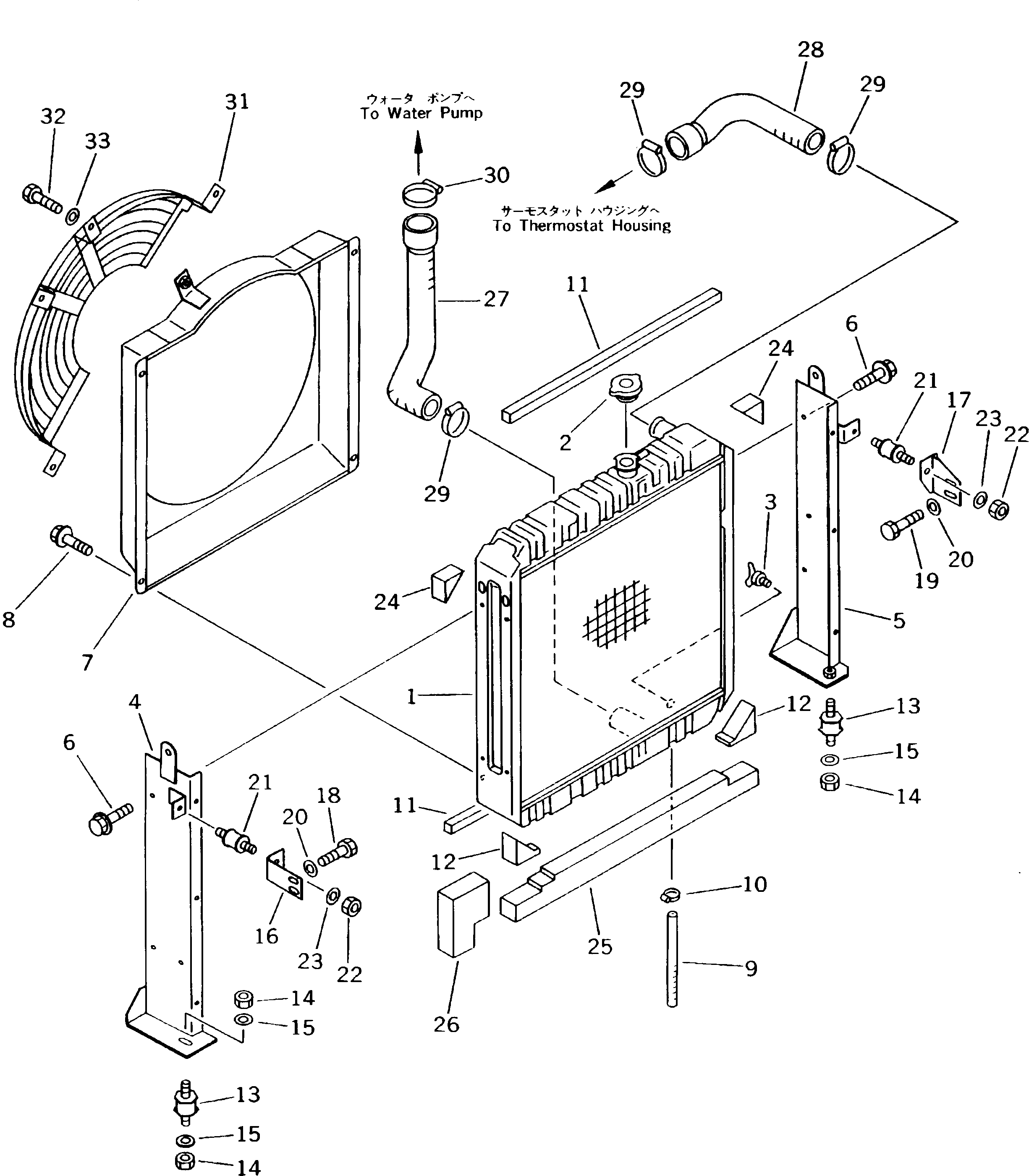 Excavators Komatsu / PC150NHD-5K S/N K20001-UP(pc150nhu) / RADIATOR AND PIPING(#K20001-K20174)(030060 : 1201)