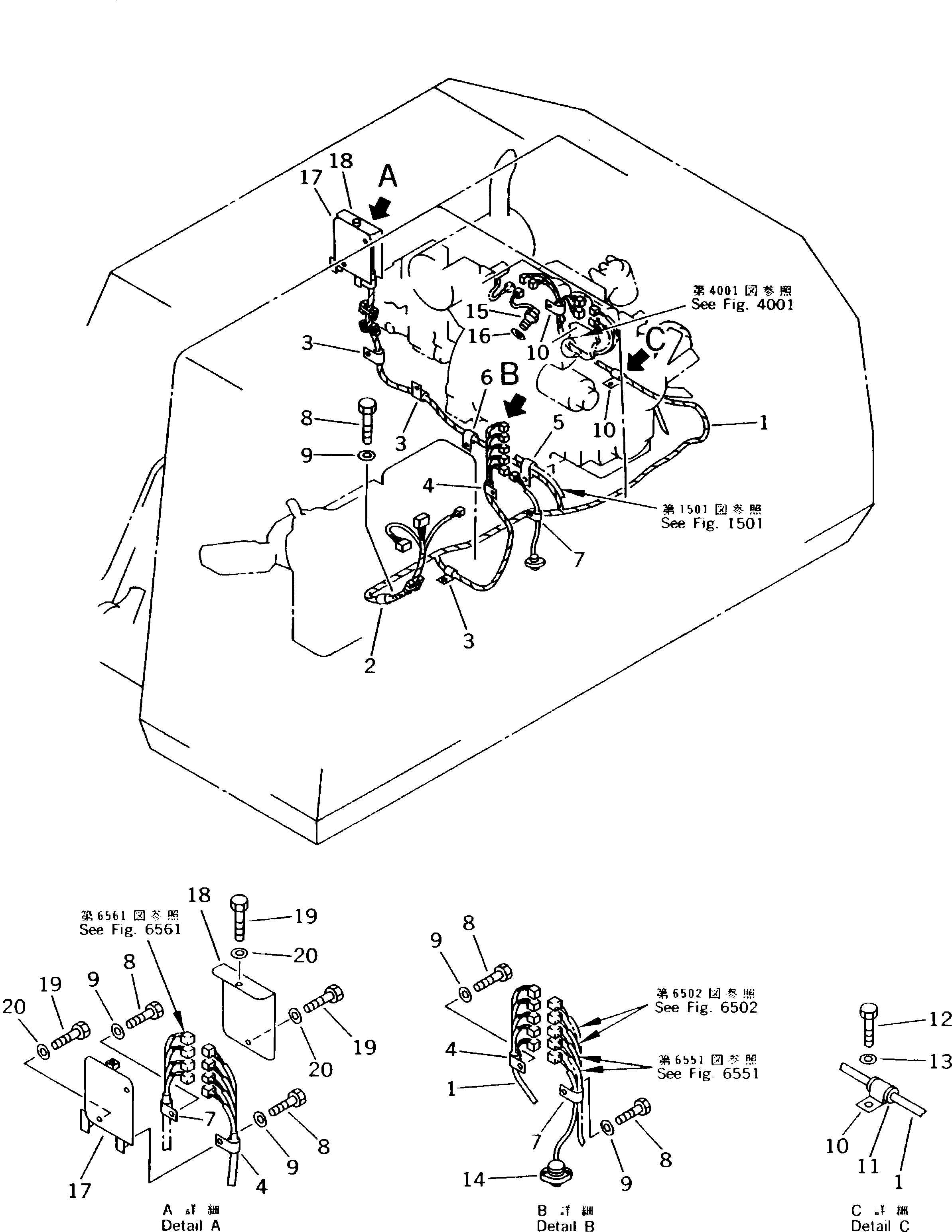 Excavators Komatsu / PC150NHD-5K S/N K20001-UP(pc150nhu) / ELECTRICAL SYSTEM (ENGINE REAR LINE)(#K20001-K20174)(030270 : 1515)