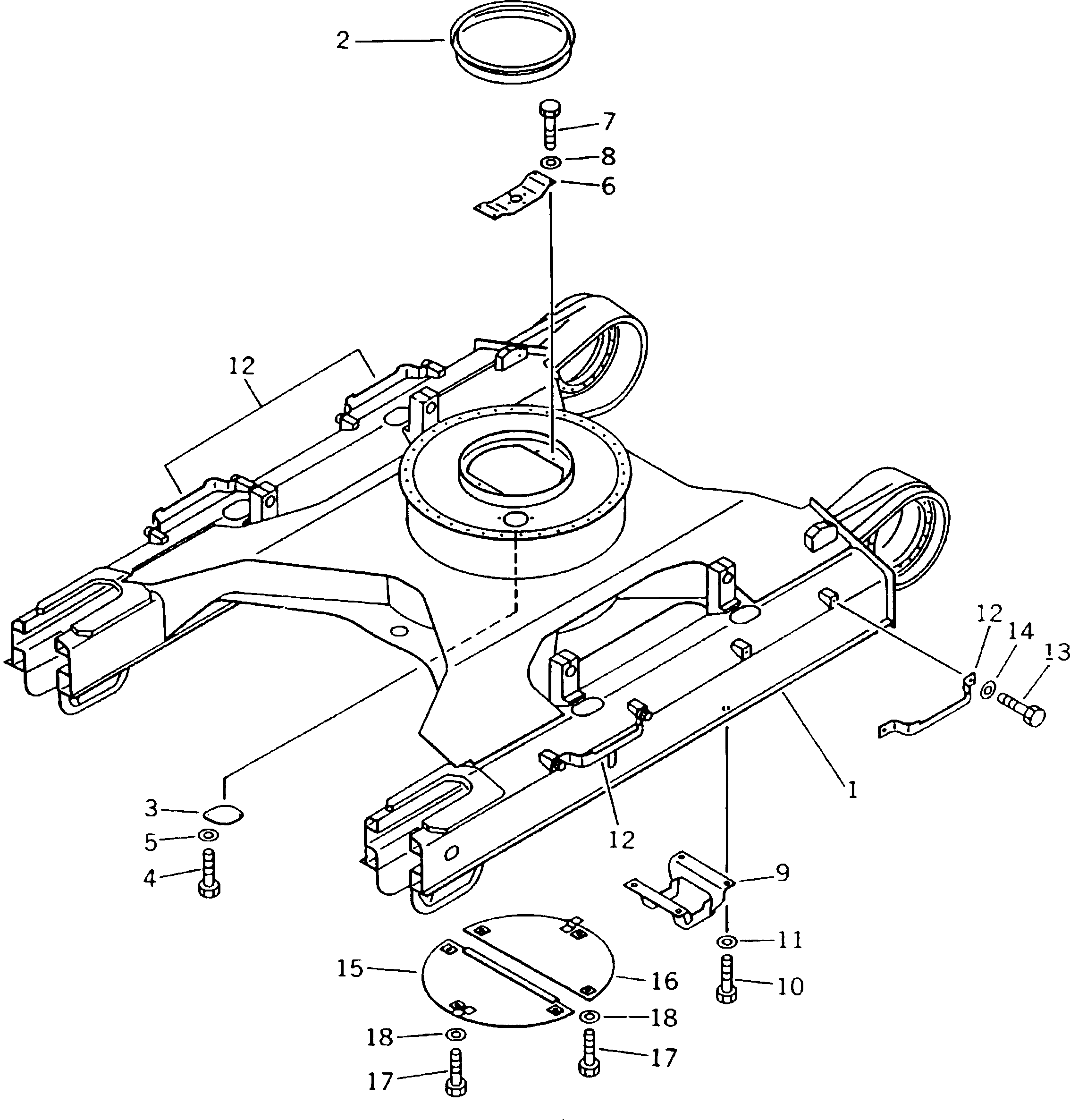 Excavators Komatsu / PC150NHD-5K S/N K20001-UP(pc150nhu) / TRACK FRAME(#K20001-K20144)(090010 : 3011)