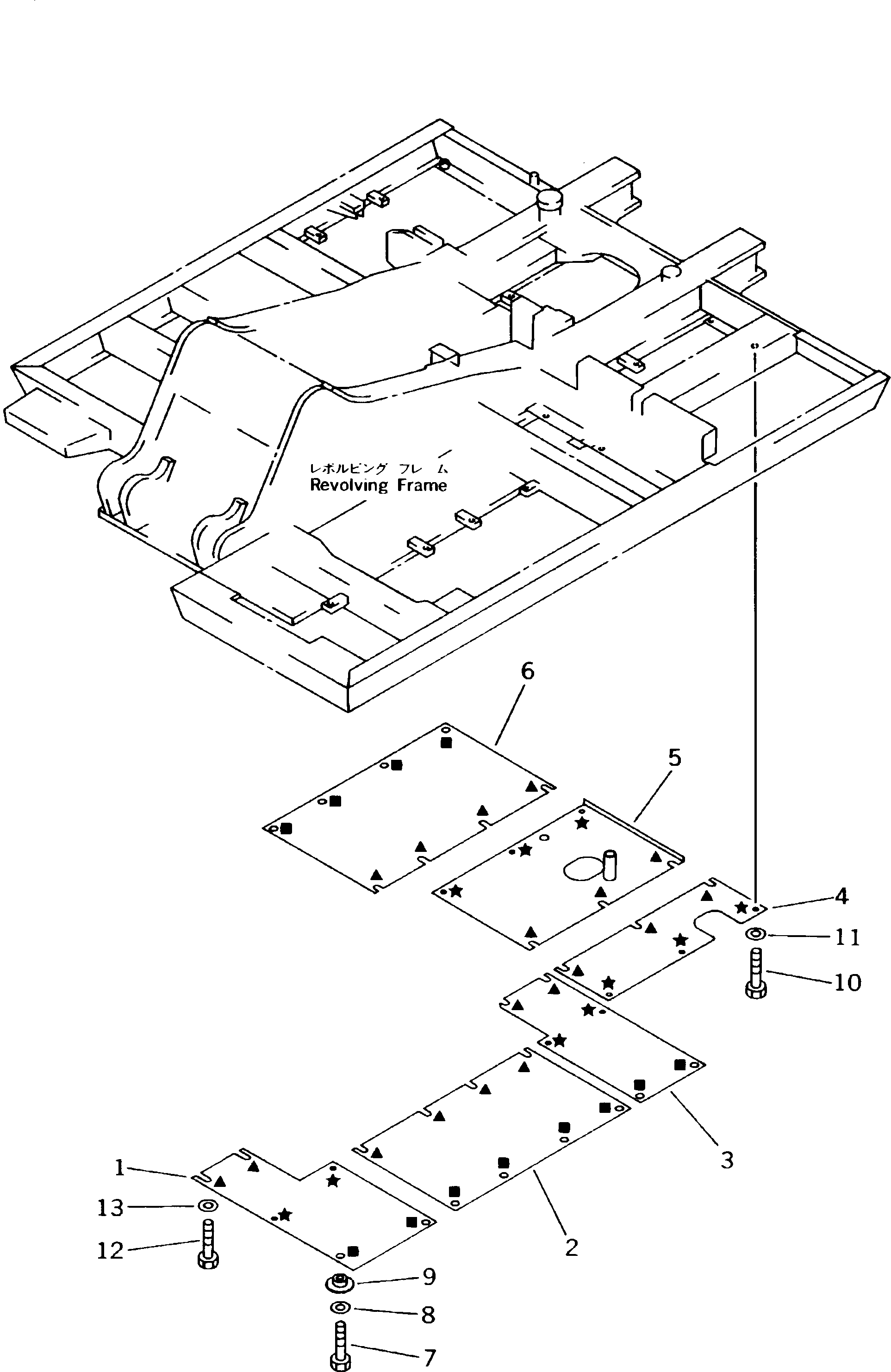 Excavators Komatsu / PC150NHD-5K S/N K20001-UP(pc150nhu) / REVOLVING FRAME UNDER COVER(150070 : 5051)