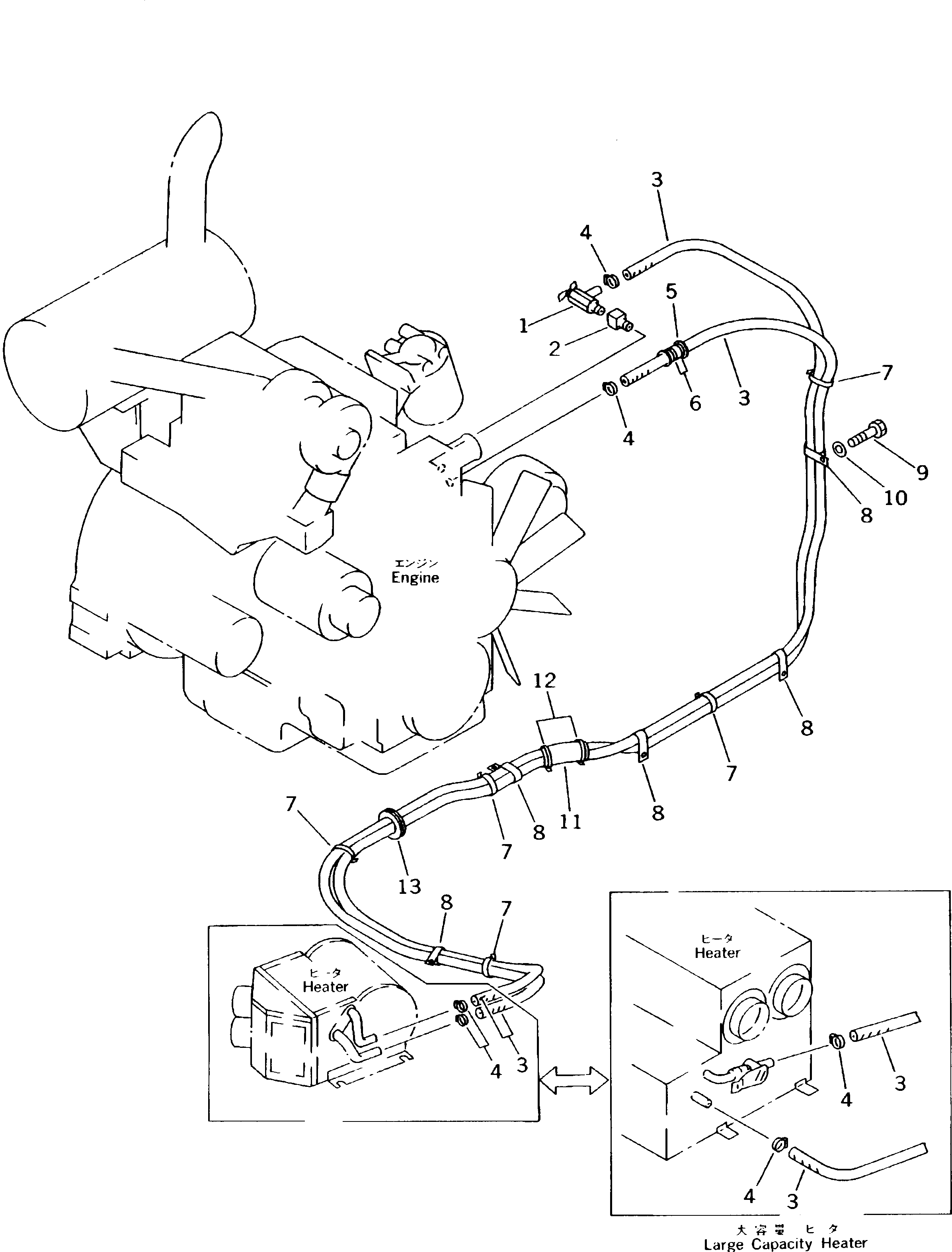 Excavators Komatsu / PC150NHD-5K S/N K20001-UP(pc150nhu) / HEATER PIPING (WATER)(150380 : 5821)