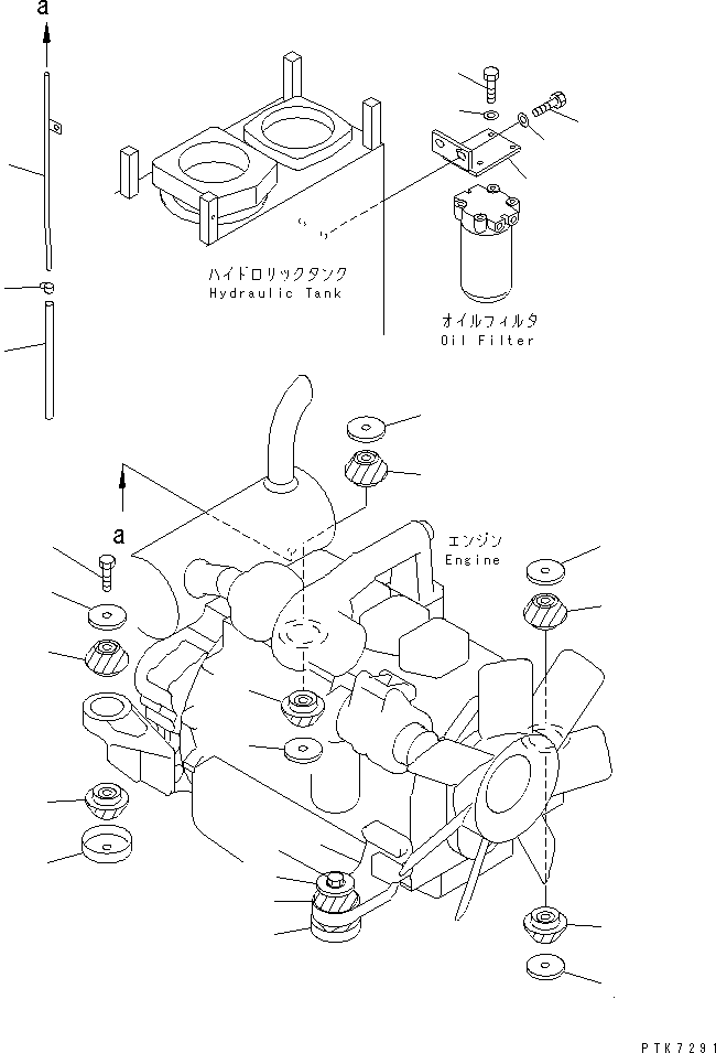 Excavators Komatsu / PC158US-2 S/N 10001-UP (Overseas Version)(pc158usc) / ENGINE MOUNT (CUSHION)(030020 : B0100-01A0)