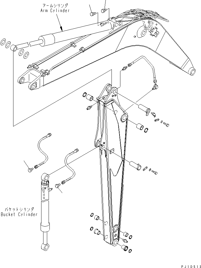 Excavators Komatsu / PC158US-2 S/N 10001-UP (Overseas Version)(pc158usc) / BLIND PARTS (ARM & BUCKET LINE)(420030 : W9950-02A0)