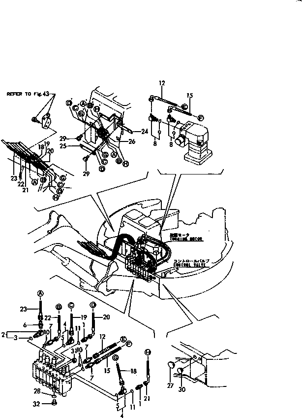 Excavators Komatsu / PC15FR-1 S/N 10001-UP(pc15fr-r) / HYDRAULIC PIPING (VALVE TO TURNING MOTOR ?BOOM)(150090 : 6502-38)