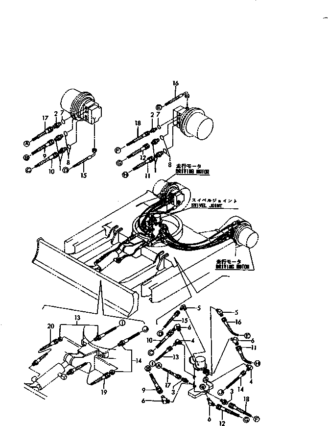 Excavators Komatsu / PC15FR-1 S/N 10001-UP(pc15fr-r) / HYDRAULIC PIPING (TRAVEL MOTOR LINE)(150120 : 6511-42)
