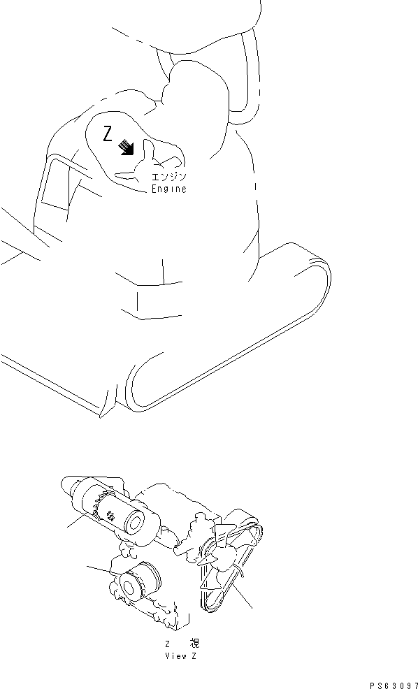 Excavators Komatsu / PC15FR-1 S/N 10001-UP(pc15fr-r) / ELEMENT AND V-BELT (1/2)(240010 : Z0100-01A0A)