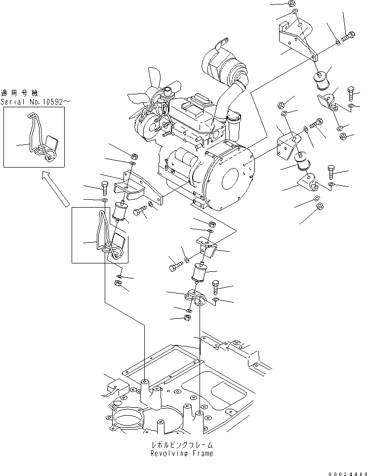 Excavators Komatsu / PC15MRX-1 S/N 10001-UP(pc15mrxc) / ENGINE MOUNTING PARTS(030010 : B0100-01A0)