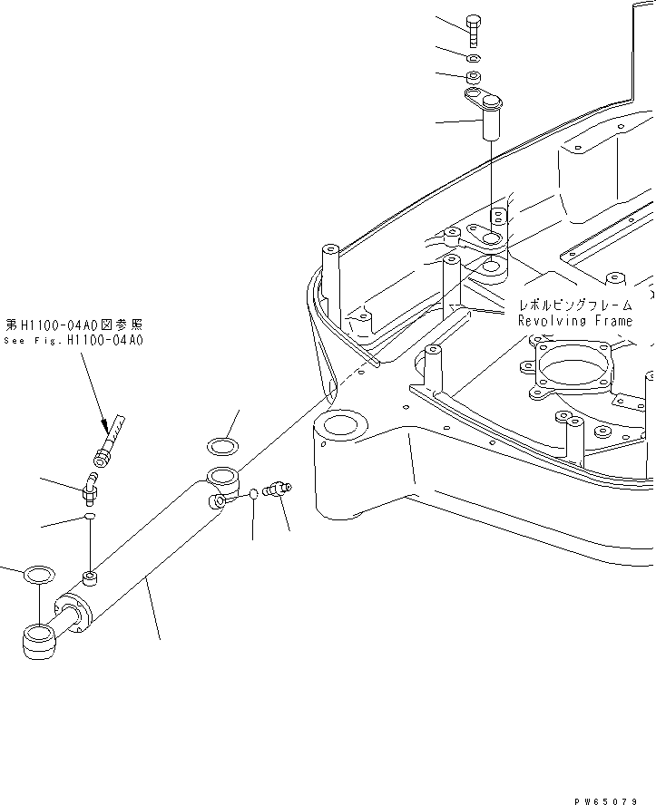 Excavators Komatsu / PC15MRX-1 S/N 10001-UP(pc15mrxc) / BOOM SWING CYLINDER (FOR EXCEPT JAPAN)(180030 : J1220-01B0)