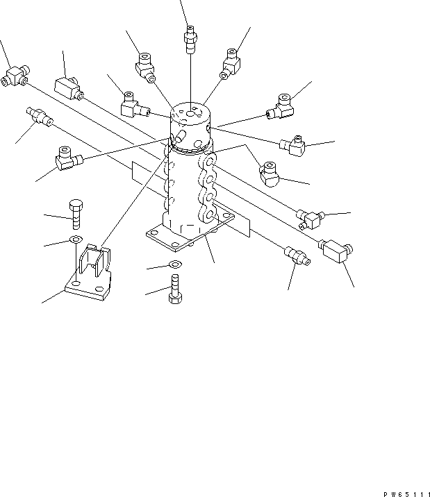 Excavators Komatsu / PC15MRX-1 S/N 10001-UP(pc15mrxc) / SWIVEL JOINT (SWIVEL JOINT AND MOUNTING) (VARIABLE GAUGE)(270030 : N1310-01A0)