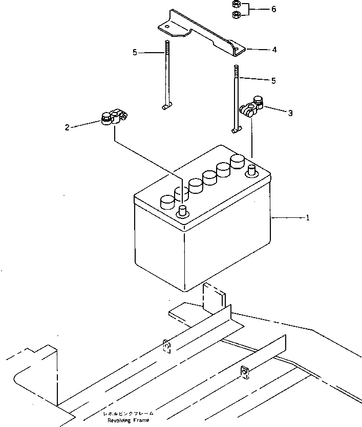 Komatsu parts book diagram for PC15T-2 S/N 2001-UP: BATTERY