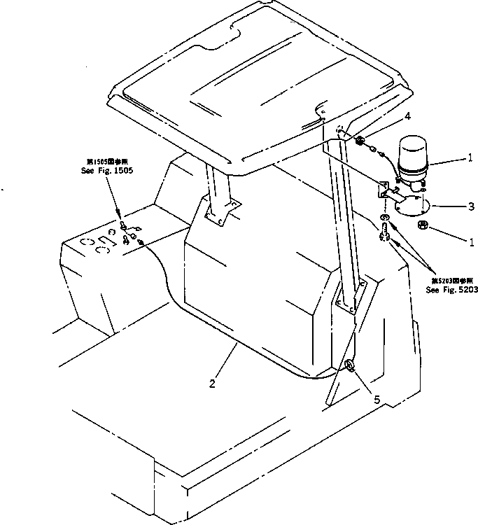 Komatsu parts book diagram for PC15T-2 S/N 2001-UP: ELECTRICAL SYSTEM (WARNING LAMP LINE)(#3068-)