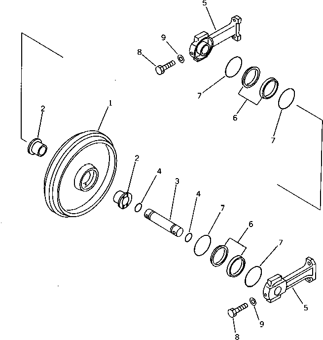 Komatsu parts book diagram for PC15T-2 S/N 2001-UP: FRONT IDLER