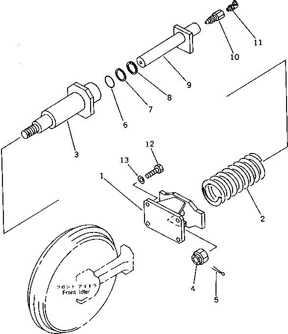 Komatsu parts book diagram for PC15T-2 S/N 2001-UP: RECOIL SPRING