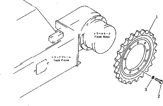Komatsu parts book diagram for PC15T-2 S/N 2001-UP: SPROCKET