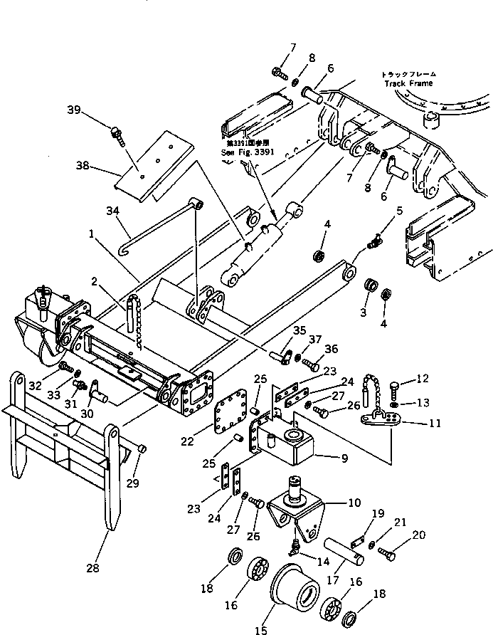 Komatsu parts book diagram for PC15T-2 S/N 2001-UP: FRONT LINER(#3068-)