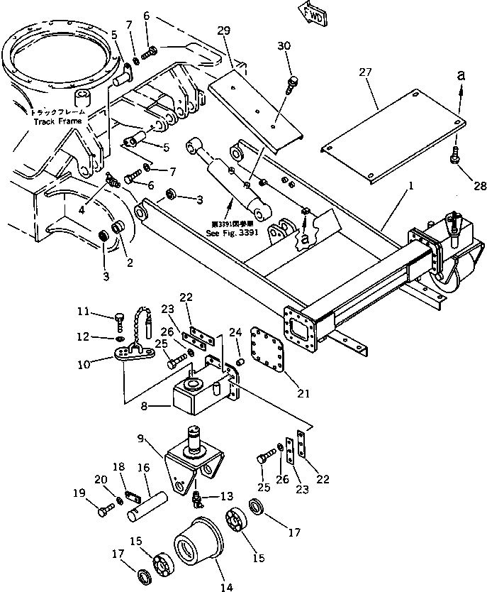 Komatsu parts book diagram for PC15T-2 S/N 2001-UP: REAR LINER(#3068-)
