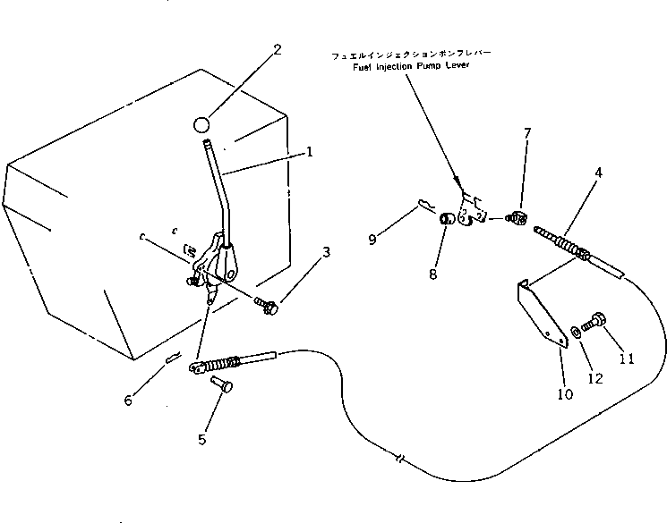 Komatsu parts book diagram for PC15T-2 S/N 2001-UP: FUEL CONTROL LEVER