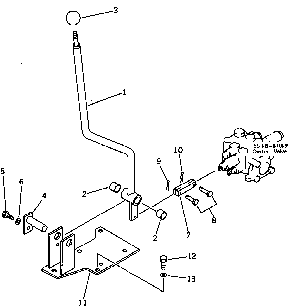 Komatsu parts book diagram for PC15T-2 S/N 2001-UP: BLADE CONTROL LEVER (FOR 6-WAY CONTROL)