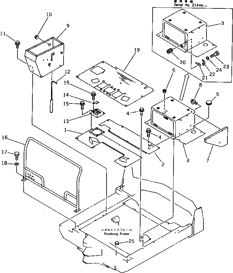 Komatsu parts book diagram for PC15T-2 S/N 2001-UP: FLOOR PLATE