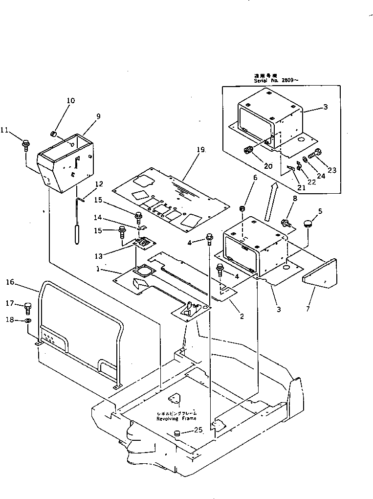 Komatsu parts book diagram for PC15T-2 S/N 2001-UP: FLOOR PLATE (FOR ATTACHMENT) (FOR ASIA)