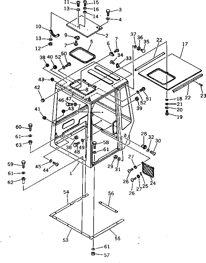 Komatsu parts book diagram for PC15T-2 S/N 2001-UP: OPERATOR'S CAB (1/4)