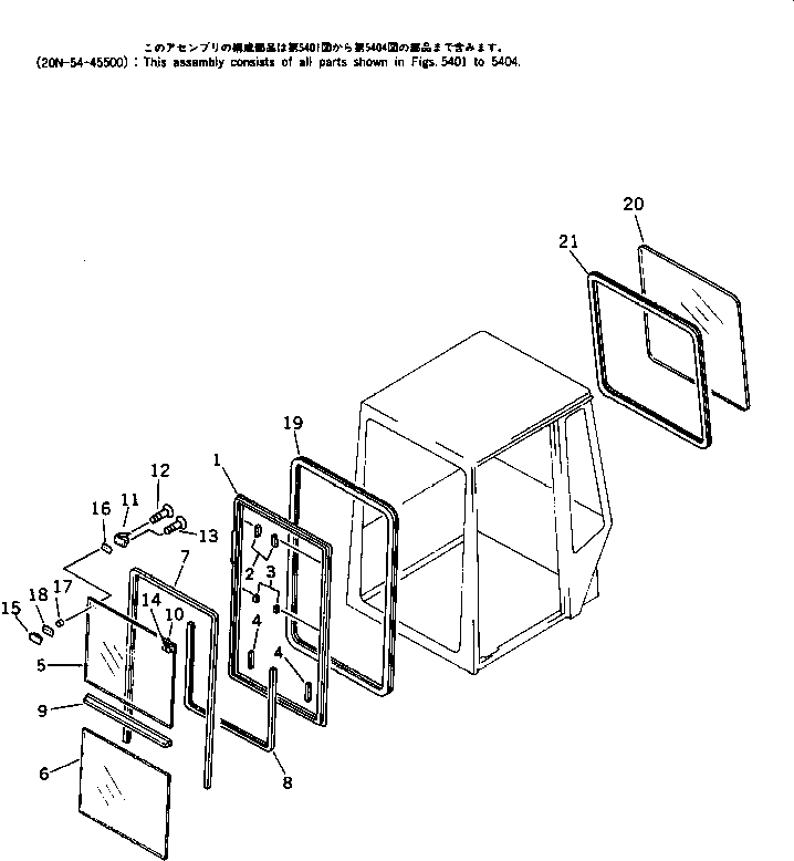 Komatsu parts book diagram for PC15T-2 S/N 2001-UP: OPERATOR'S CAB (2/4)