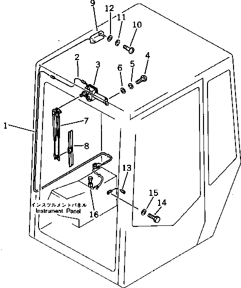 Komatsu parts book diagram for PC15T-2 S/N 2001-UP: ELECTRICAL SYSTEM (FOR CAB)