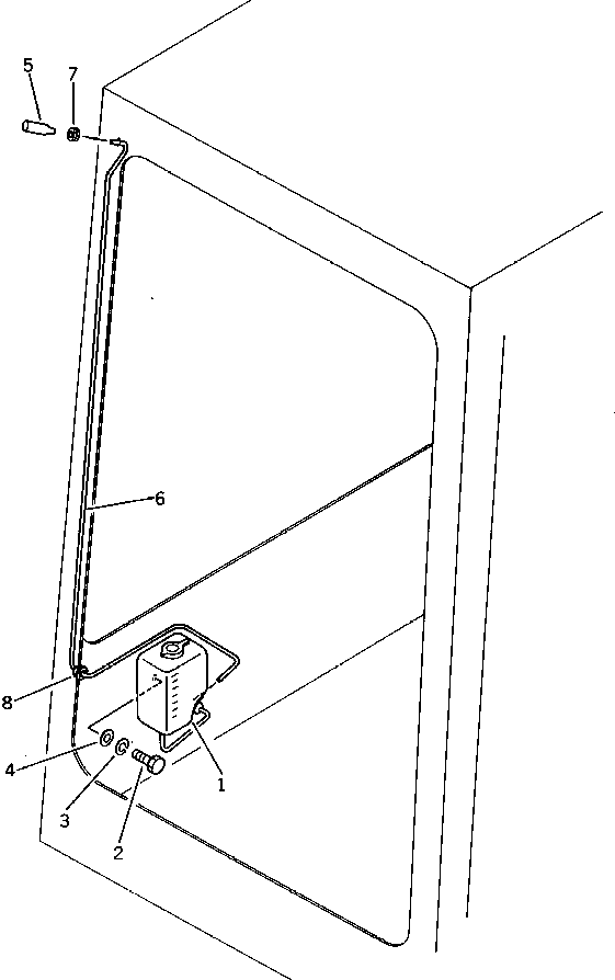 Komatsu parts book diagram for PC15T-2 S/N 2001-UP: WINDOW WASHER