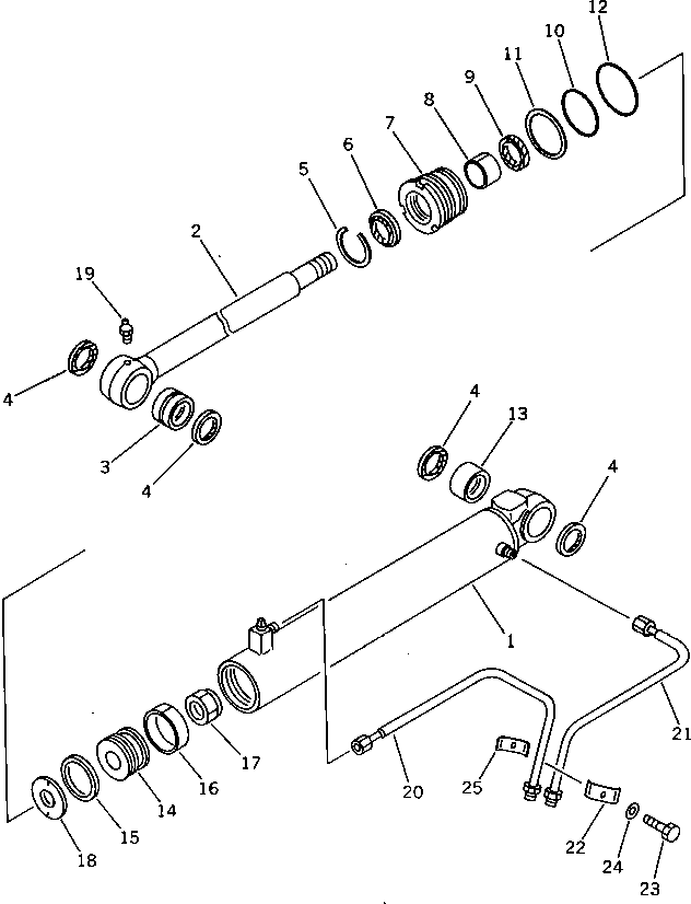 Komatsu parts book diagram for PC15T-2 S/N 2001-UP: SWING CYLINDER