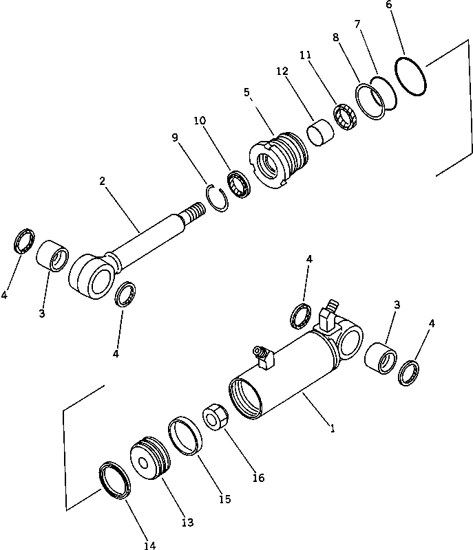 Komatsu parts book diagram for PC15T-2 S/N 2001-UP: BLADE TILT CYLINDER