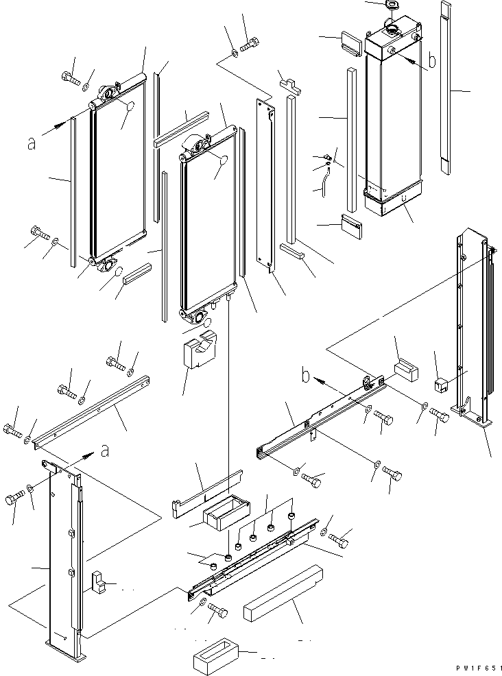 Komatsu parts book diagram for PC160LC-7K-KA S/N K40001-UP: COOLING (RADIATOR AND OIL COOLER)