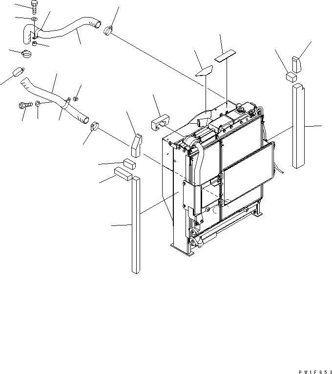 Komatsu parts book diagram for PC160LC-7K-KA S/N K40001-UP: COOLING (SHEET AND RADIATOR PIPING)