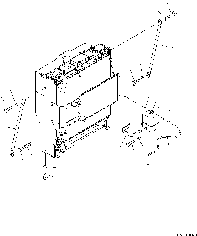 Komatsu parts book diagram for PC160LC-7K-KA S/N K40001-UP: COOLING (SUB TANK AND RADIATOR MOUNT)