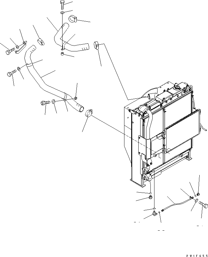 Komatsu parts book diagram for PC160LC-7K-KA S/N K40001-UP: COOLING (AFTER COOLER PIPING AND OIL COOLER DRAIN HOSE)