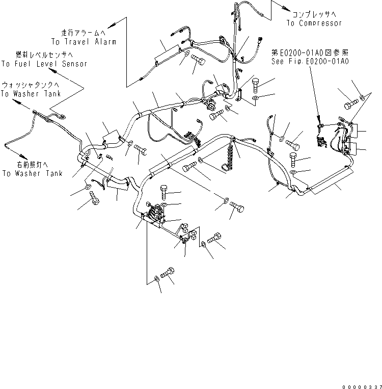 Komatsu parts book diagram for PC160LC-7K-KA S/N K40001-UP: WIRING (MAIN HARNESS) (HARNESS)