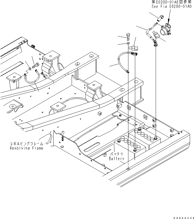 Komatsu parts book diagram for PC160LC-7K-KA S/N K40001-UP: WIRING (BATTERY HARNESS AND GROUND)