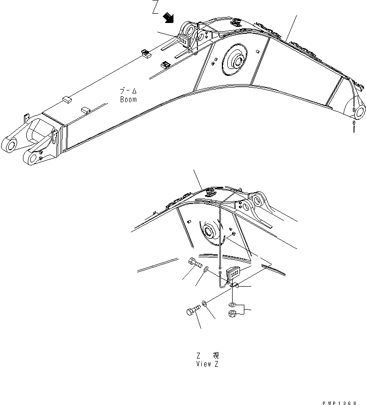 Komatsu parts book diagram for PC160LC-7K-KA S/N K40001-UP: ADDITIONAL WORK LAMP (BOOM R.H.)