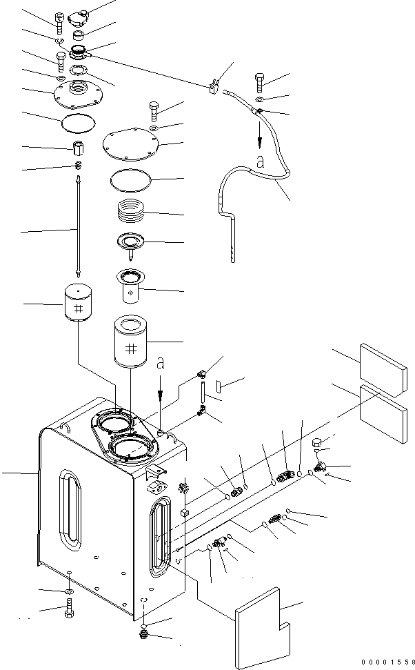 Komatsu parts book diagram for PC160LC-7K-KA S/N K40001-UP: HYDRAULIC TANK (WITH ARM LOCK VALVE)