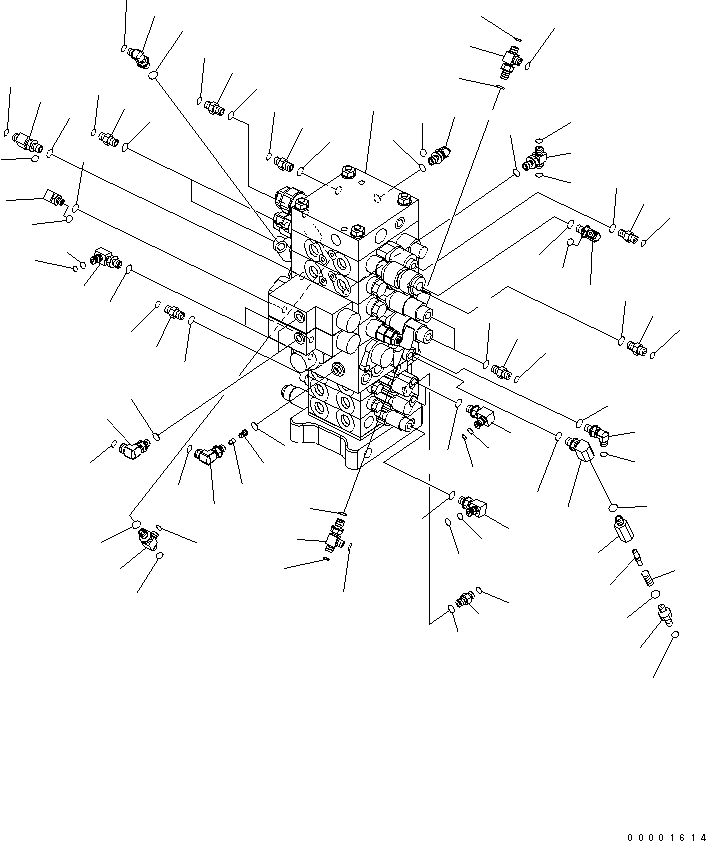 Komatsu parts book diagram for PC160LC-7K-KA S/N K40001-UP: MAIN VALVE (FOR 7-SPOOL VALVE) (WITH ARM LOCK VALVE)