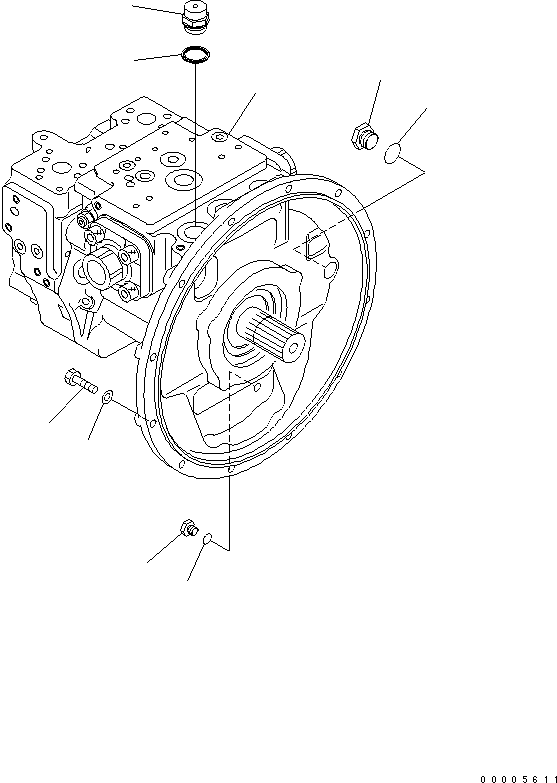 Komatsu parts book diagram for PC160LC-7K-KA S/N K40001-UP: MAIN PUMP (CONNECTING PARTS)