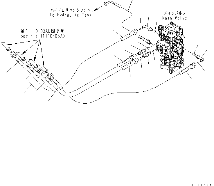 Komatsu parts book diagram for PC160LC-7K-KA S/N K40001-UP: ARM AND BUCKET LINE (WITH LOCK VALVE)