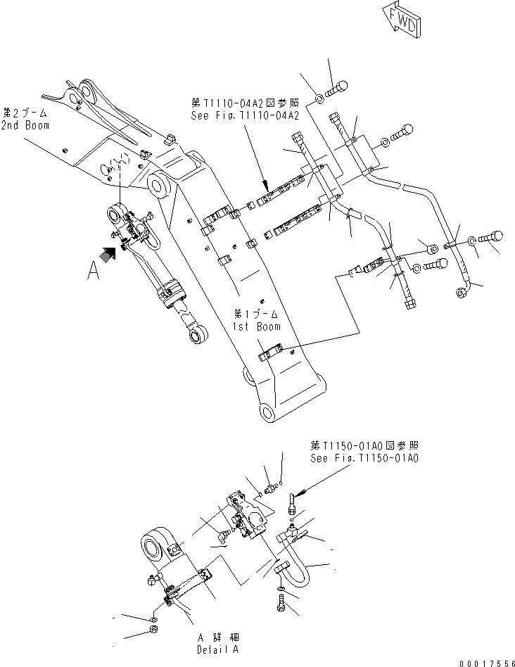 Komatsu parts book diagram for PC160LC-7K-KA S/N K40001-UP: ADJUST TUBE (2 PIECE BOOM) (BOOM AND ADJUST)