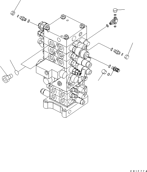 Komatsu parts book diagram for PC160LC-7K-KA S/N K40001-UP: ATTACHIMENT LINE LESS (BLIND PARTS)