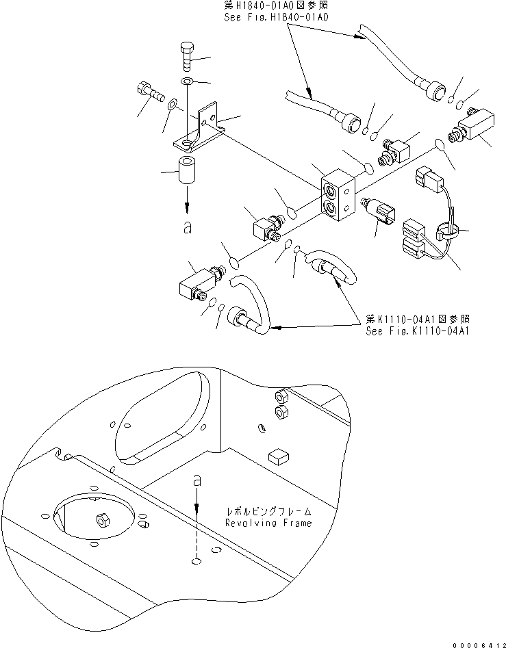Komatsu parts book diagram for PC160LC-7K-KA S/N K40001-UP: MAIN VALVE PPC LINE (1 ACTUATOR) (ATTACHIMENT PPC BLOCK)